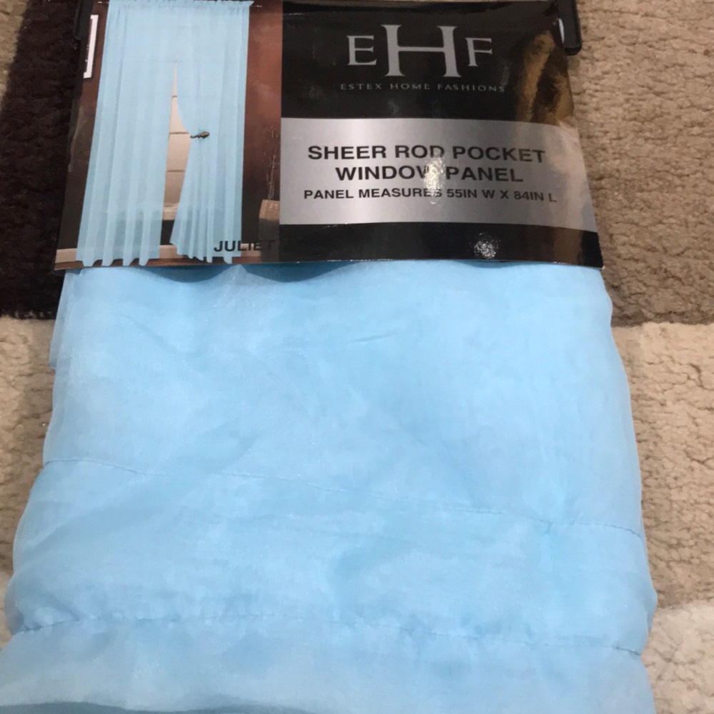 Light Blue Sheer Rod Window Panel